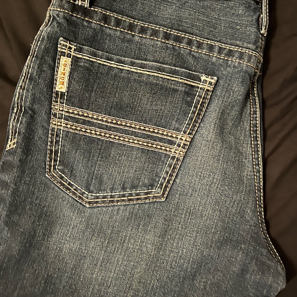 Cinch Men's Dark Blue Relaxed Jeans with Contrast Stitching